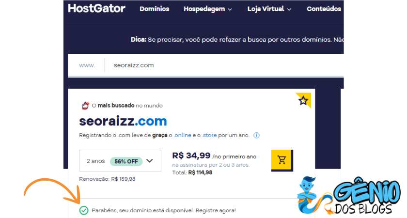 comprar domínio hostgator