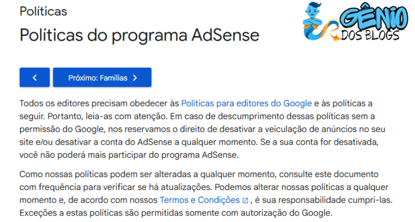 google adsense - políticas do adsense